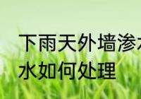 下雨天外墙渗水怎么办 下雨天外墙渗水如何处理
